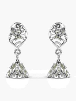 Valanova - Sterling Silver Plated with White Gold and Certified Lab Grown Diamond 0.14 Cts Earrings