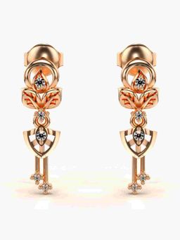 Valanova - Sterling Silver Plated with Rose Gold and Certified Lab Grown Diamond 0.10 Cts Earrings