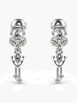 Valanova - Sterling Silver Plated with White Gold and Certified Lab Grown Diamond 0.10 Cts Earrings