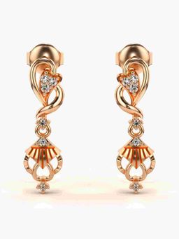 Valanova - Sterling Silver Plated with Rose Gold and Certified Lab Grown Diamond 0.12 Cts Earrings