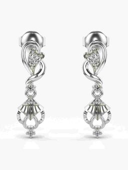 Valanova - Sterling Silver Plated with White Gold and Certified Lab Grown Diamond 0.12 Cts Earrings