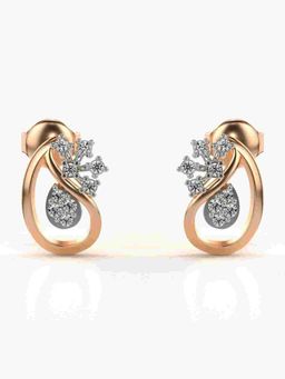 Valanova - Sterling Silver Plated with Rose Gold and Certified Lab Grown Diamond 0.18 Cts Earrings