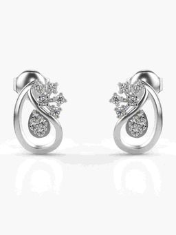 Valanova - Sterling Silver Plated with White Gold and Certified Lab Grown Diamond 0.18 Cts Earrings