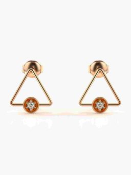 Valanova - Sterling Silver Plated with Rose Gold and Certified Lab Grown Diamond 0.07 Cts Earrings