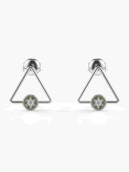 Valanova - Sterling Silver Plated with White Gold and Certified Lab Grown Diamond 0.07 Cts Earrings