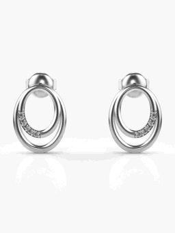 Valanova - Sterling Silver Plated with White Gold and Certified Lab Grown Diamond 0.06 Cts Earrings