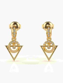 Valanova - Sterling Silver Plated with Yellow Gold and Certified Lab Grown Diamond 0.12 Cts Earrings