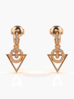 Valanova - Sterling Silver Plated with Rose Gold and Certified Lab Grown Diamond 0.12 Cts Earrings