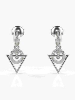 Valanova - Sterling Silver Plated with White Gold and Certified Lab Grown Diamond 0.12 Cts Earrings