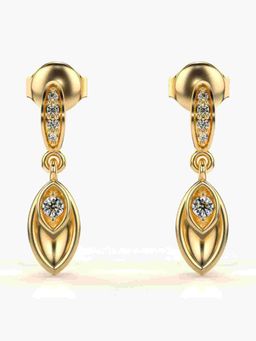 Valanova - Sterling Silver Plated with Yellow Gold and Certified Lab Grown Diamond 0.12 Cts Earrings