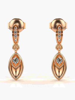 Valanova - Sterling Silver Plated with Rose Gold and Certified Lab Grown Diamond 0.12 Cts Earrings