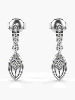 Valanova - Sterling Silver Plated with White Gold and Certified Lab Grown Diamond 0.12 Cts Earrings