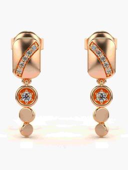 Valanova - Sterling Silver Plated with Rose Gold and Certified Lab Grown Diamond 0.11 Cts Earrings