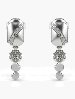 Valanova - Sterling Silver Plated with White Gold and Certified Lab Grown Diamond 0.11 Cts Earrings