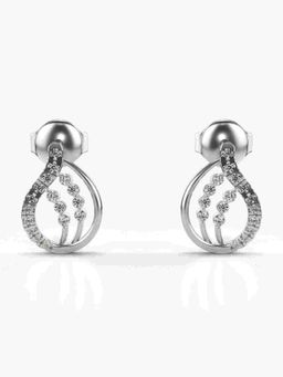 Valanova - Sterling Silver Plated with White Gold and Certified Lab Grown Diamond 0.21 Cts Earrings