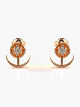 Valanova - Sterling Silver Plated with Rose Gold and Certified Lab Grown Diamond 0.13 Cts Earrings