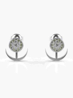 Valanova - Sterling Silver Plated with White Gold and Certified Lab Grown Diamond 0.13 Cts Earrings