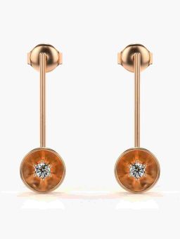 Valanova - Sterling Silver Plated with Rose Gold and Certified Lab Grown Diamond 0.14 Cts Earrings