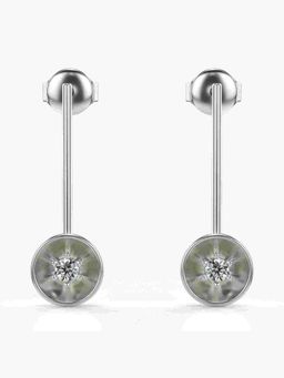 Valanova - Sterling Silver Plated with White Gold and Certified Lab Grown Diamond 0.14 Cts Earrings