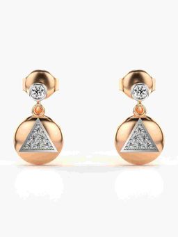 Valanova - Sterling Silver Plated with Rose Gold and Certified Lab Grown Diamond 0.16 Cts Earrings