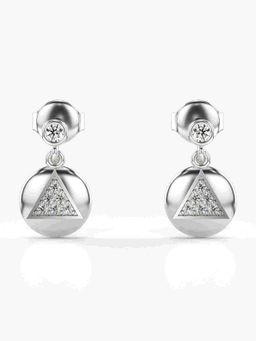 Valanova - Sterling Silver Plated with White Gold and Certified Lab Grown Diamond 0.16 Cts Earrings