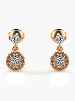 Valanova - Sterling Silver Plated with Rose Gold and Certified Lab Grown Diamond 0.20 Cts Earrings