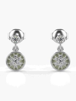 Valanova - Sterling Silver Plated with White Gold and Certified Lab Grown Diamond 0.20 Cts Earrings