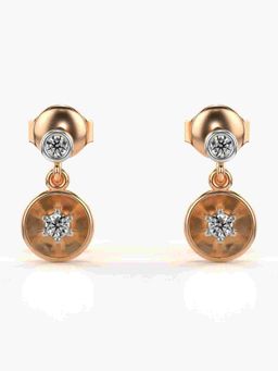Valanova - Sterling Silver Plated with Rose Gold and Certified Lab Grown Diamond 0.16 Cts Earrings