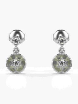 Valanova - Sterling Silver Plated with White Gold and Certified Lab Grown Diamond 0.16 Cts Earrings