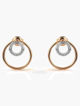 Valanova - Sterling Silver Plated with Rose Gold and Certified Lab Grown Diamond 0.19 Cts Earrings