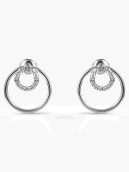 Valanova - Sterling Silver Plated with White Gold and Certified Lab Grown Diamond 0.19 Cts Earrings