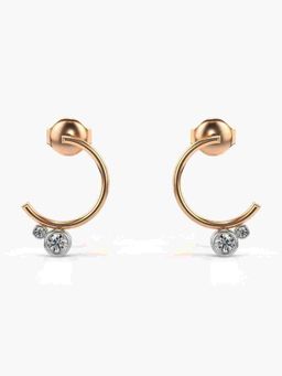 Valanova - Sterling Silver Plated with Rose Gold and Certified Lab Grown Diamond 0.16 Cts Earrings