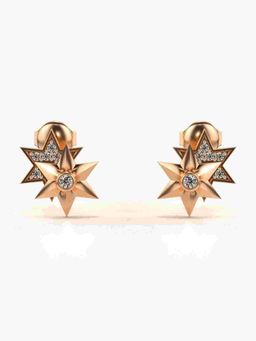 Valanova - Sterling Silver Plated with Rose Gold and Certified Lab Grown Diamond 0.13 Cts Earrings