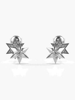 Valanova - Sterling Silver Plated with White Gold and Certified Lab Grown Diamond 0.13 Cts Earrings