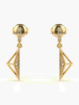 Valanova - Sterling Silver Plated with Yellow Gold and Certified Lab Grown Diamond 0.12 Cts Earrings