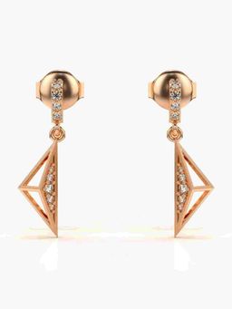 Valanova - Sterling Silver Plated with Rose Gold and Certified Lab Grown Diamond 0.12 Cts Earrings