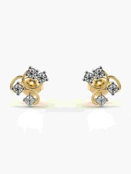 Valanova - Sterling Silver Plated with Yellow Gold and Certified Lab Grown Diamond 0.36 Cts Earrings