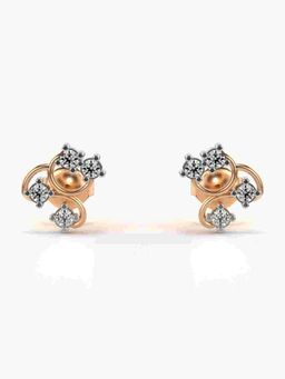 Valanova - Sterling Silver Plated with Rose Gold and Certified Lab Grown Diamond 0.36 Cts Earrings