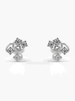 Valanova - Sterling Silver Plated with White Gold and Certified Lab Grown Diamond 0.36 Cts Earrings
