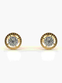 Valanova - Sterling Silver Plated with Yellow Gold and Certified Lab Grown Diamond 0.23 Cts Earrings