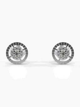 Valanova - Sterling Silver Plated with White Gold and Certified Lab Grown Diamond 0.23 Cts Earrings