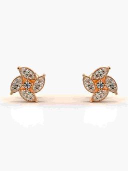 Valanova - Sterling Silver Plated with Rose Gold and Certified Lab Grown Diamond 0.66 Cts Earrings