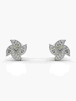 Valanova - Sterling Silver Plated with White Gold and Certified Lab Grown Diamond 0.66 Cts Earrings