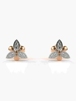 Valanova - Sterling Silver Plated with Rose Gold and Certified Lab Grown Diamond 0.11 Cts Earrings