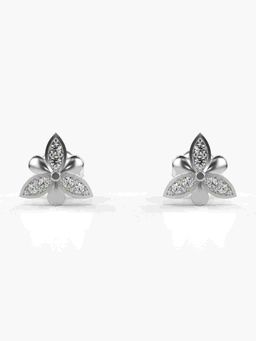 Valanova - Sterling Silver Plated with White Gold and Certified Lab Grown Diamond 0.11 Cts Earrings