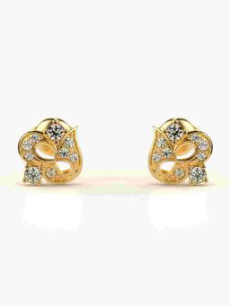 Valanova - Sterling Silver Plated with Yellow Gold and Certified Lab Grown Diamond 0.26 Cts Earrings