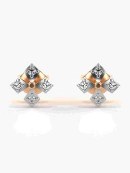 Valanova - Sterling Silver Plated with Rose Gold and Certified Lab Grown Diamond 0.11 Cts Earrings