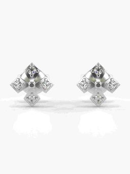 Valanova - Sterling Silver Plated with White Gold and Certified Lab Grown Diamond 0.11 Cts Earrings