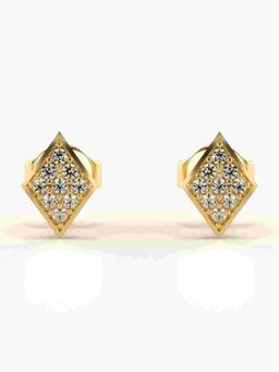Valanova - Sterling Silver Plated with Yellow Gold and Certified Lab Grown Diamond 0.13 Cts Earrings