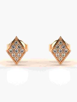 Valanova - Sterling Silver Plated with Rose Gold and Certified Lab Grown Diamond 0.13 Cts Earrings